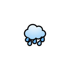 Heavy Rain Isolated Realistic Vector Icon. Weather Illustration Emoji, Emoticon, Icon
