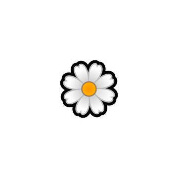 Chamomile Isolated Realistic Vector Icon. Daisy Flower Illustration, Icon