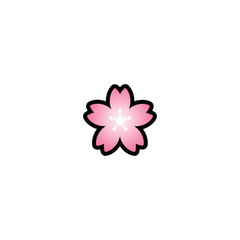 Pink Flower Isolated Realistic Vector Icon. Flower Illustration Emoji, Emoticon, Icon