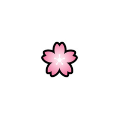 Fototapeta premium Pink Flower Isolated Realistic Vector Icon. Flower Illustration Emoji, Emoticon, Icon