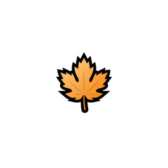 Autumn Leaf Isolated Realistic Vector Icon. Falling autumn leaf Illustration Emoji, Emoticon, Icon