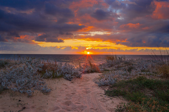 Tramonto in spiaggia 