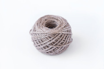 Jute rope on white background isolated