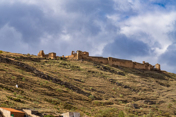 Alcazaba de Reina, Moorish fortress over village of Reina, Badajoz, Spain