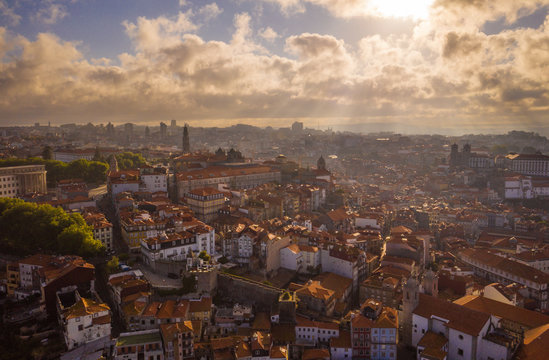 Porto in Portugal cityscape, aerial drone view © Roman