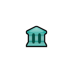 Classical Building Isolated Realistic Vector Icon.  Illustration Icon