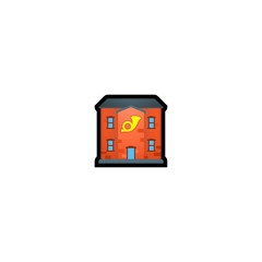 Post Office Isolated Realistic Vector Icon. Office Building I Illustration Icon