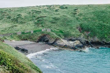 Afternoon view over Dale Princess port starting point in St. Brides Bay from the coastal path in Martin's Haven in Pembrokeshire, West Wales.