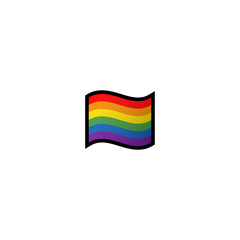 Rainbow Flag Isolated Realistic Vector Icon. LGBT symbols, flag Illustration, Icon