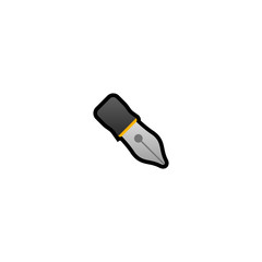 Black Nib Isolated Realistic Vector Icon.  Nib Illustration Emoji, Emoticon, Icon