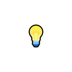 Light Bulb Isolated Realistic Vector Icon.  Illustration Emoji, Emoticon, Icon