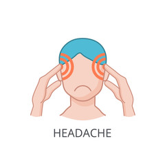 Headache icon for healthcare design. Stress or flu symptoms. Vector illustration