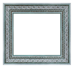 Old style silver frame isolated on a white background