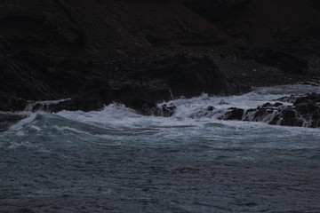 waves and rocks, in the Canary Islands
