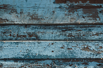 Fototapeta na wymiar Blue wooden wall, fence, Board texture and background
