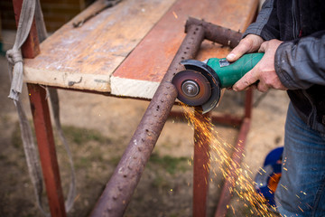 cutting iron with circular saw