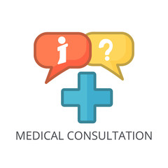 Medical consultation icon for healthcare design. Vector illustration