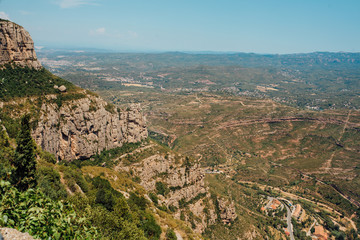 Fototapeta na wymiar The Montserrat Mountain Spain. The Benedictine monastery of Santa Maria