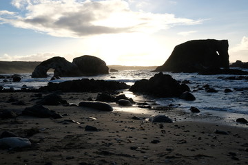 Obraz premium Dramatic sky on the North Antrim coastline