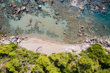Summer photo of aerial beach and sea 