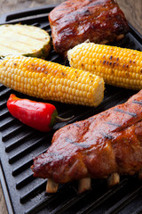 Grilled Pork Ribs On Griddle