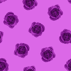 seamless pattern 0f purple roses