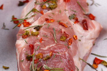 Cooking a meat dish for baking.
