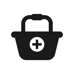 shopping basket icon in trendy flat style vector logo template