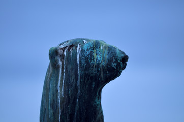 polar bears head in copper