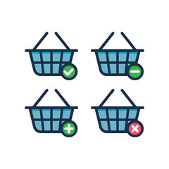 shopping basket icon in trendy flat style vector logo template