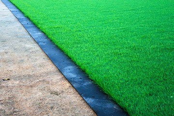 Artificial turf soccer field construction  - Athens, Greece, February 2020.