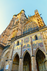 Ornate south side of St. Vitus Cathedral, Prague Castle, Prague, Czech Republic