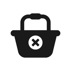shopping basket icon in trendy flat style vector logo template