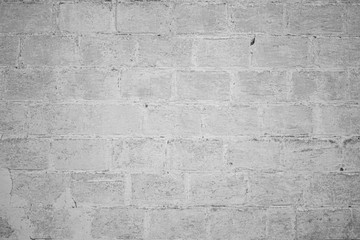 White brick wall background. old white brick wall