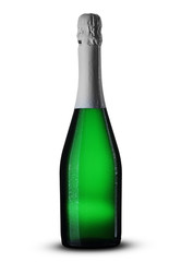 green full bottle with champagne