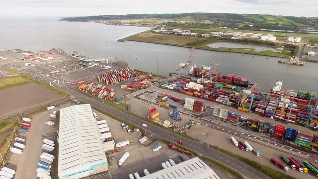 Belfast Docks Harbour crains City Co Antrim Northern Ireland &lrm;