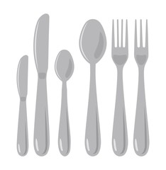 vector metal knife, spoon and fork