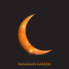 Ramadan kareem background with golden half moon. Vector