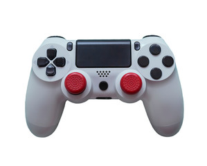 Gamepad with red sticks on a white background © Ильяс Каюмов