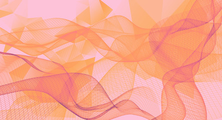 Abstract  Orange  wave plexus background 