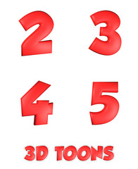 3D Toons Red Alphabet - 3D Illustration
