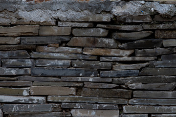 The texture of a stone wall made of rectangular strips