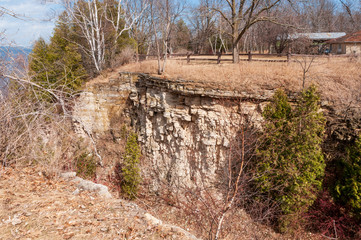 Niagara Escarpment high dolomite bluffs at Bay Shore Co. Park, New Franken, WI.