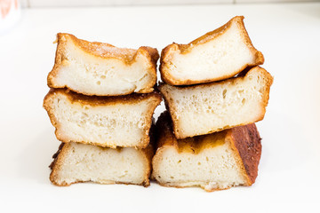 Torrijas, typical Spanish dessert based on milk bread and sugar