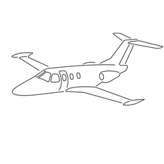 Private jet vector icon. Business jet illustration.