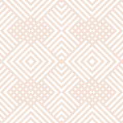 Papier peint Losanges Motif géométrique harmonieux de vecteur subtil avec des lignes diagonales, des carrés, des rectangles, des losanges, des tuiles, une grille. Texture graphique abstraite beige et blanche. Arrière-plan minimal simple. Conception délicate
