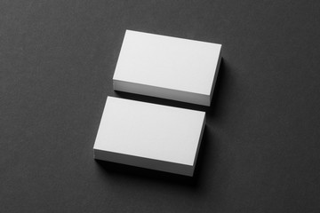 blank business cards, brand identity mockup, black and white stationery