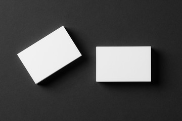 blank business cards, brand identity mockup, black and white stationery