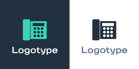 Logotype Telephone icon isolated on white background. Landline phone. Logo design template element. Vector Illustration
