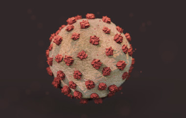 Coronavirus or Flu virus - Microbiology And Virology Concept, 3D illustration